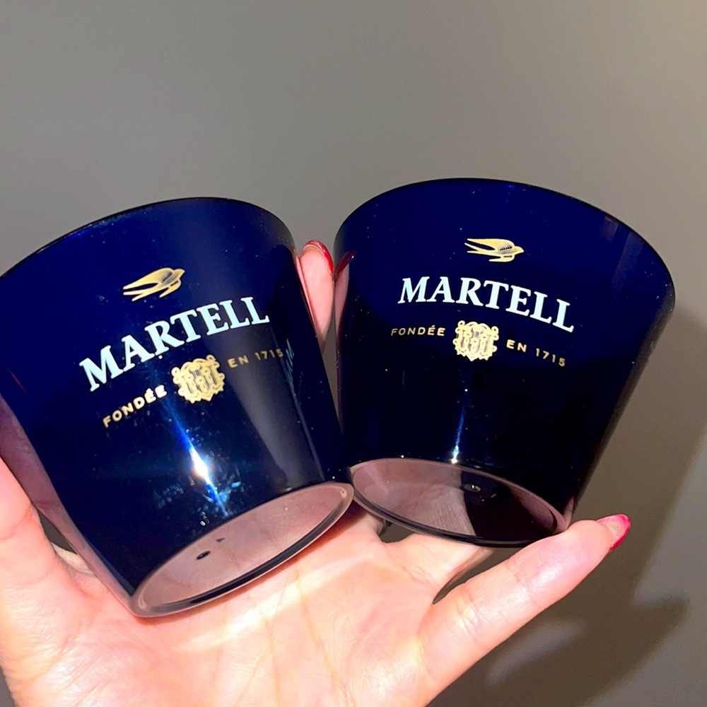 x2 Martell Cognac 1715 Blue Cups